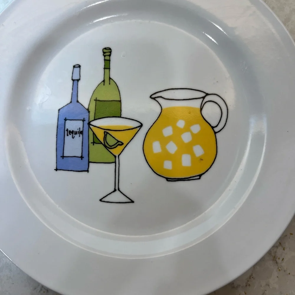 Margarita By Ursula Dodge Signature Appetizer Cocktail Plates 6.75” Set Of 4